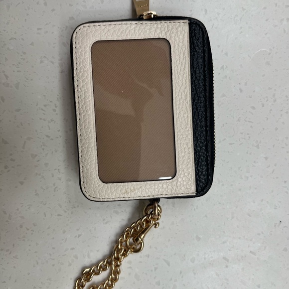 Coach Two-Tone Card Holder with Gold Chain - Picture 2 of 4